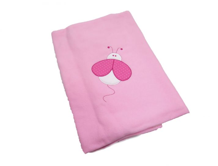 Manta Funcional Polar con Apliques Bordado de Vaquita de San Antonio