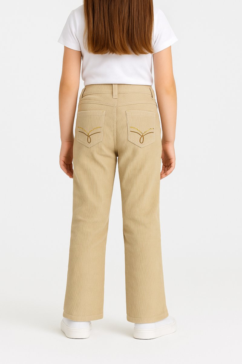 Pantalon de Corderoy Clasico Bordado en bosillo