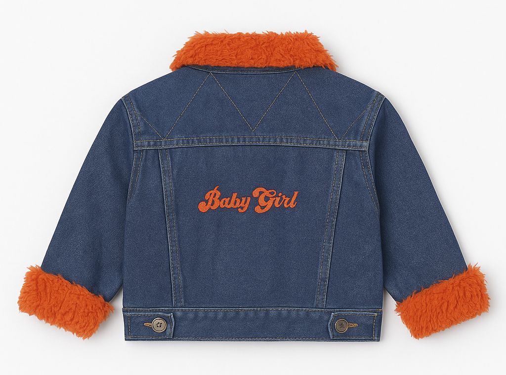 Campera Jean con cuello y puños de piel