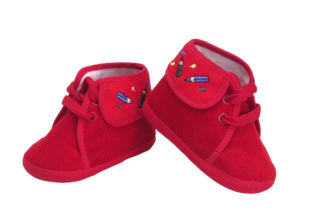 Botita sin Base Corderoy Liso cordon bordada