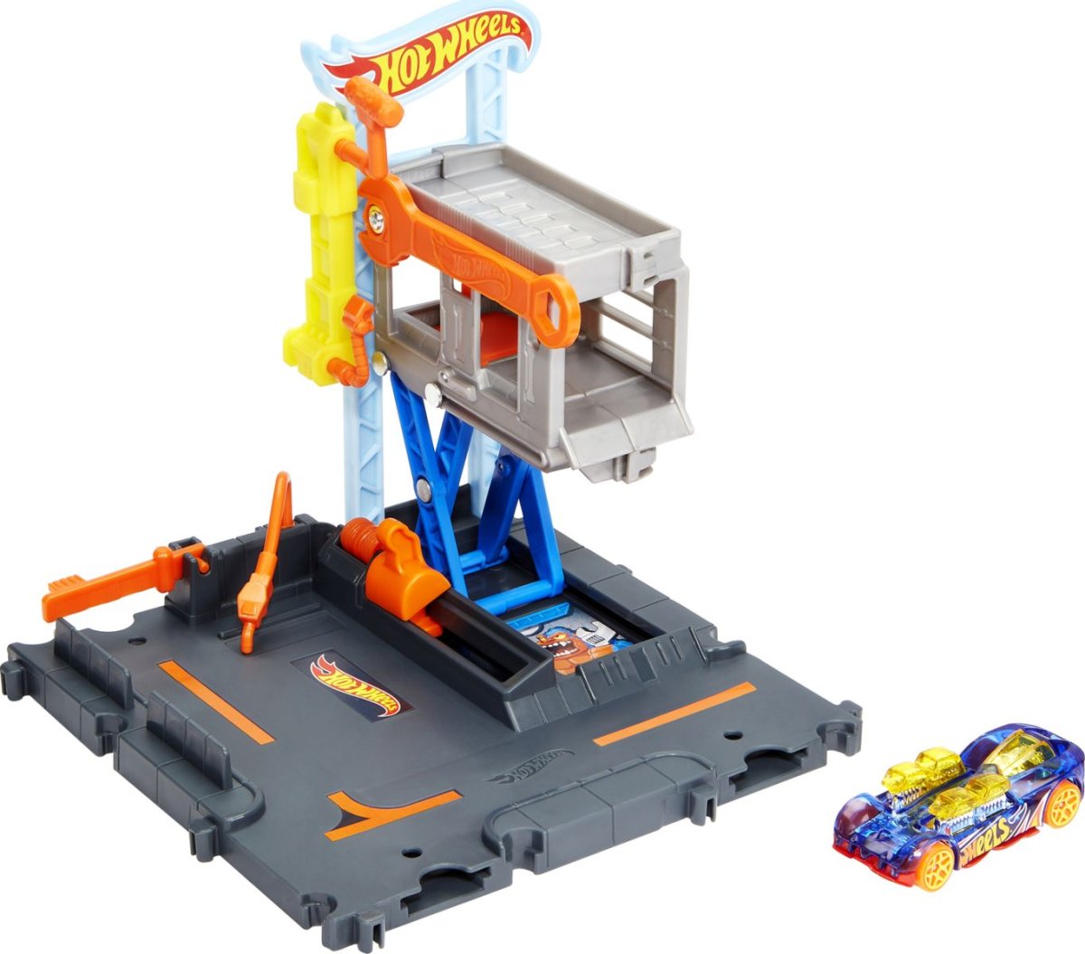 Hot Wheels City Taller De Reparacion En El Centro - Incluye Un Auto