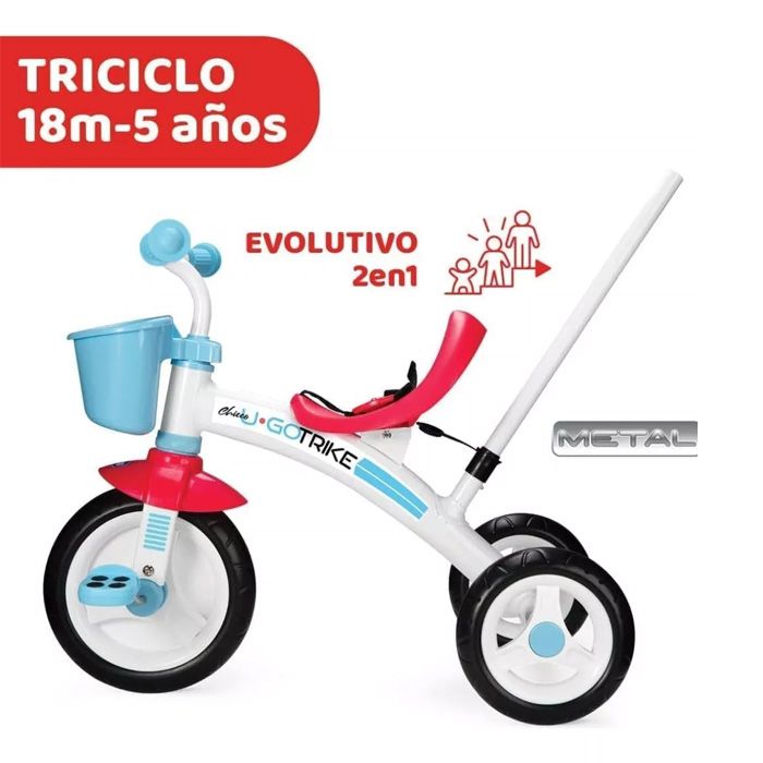 Triciclo Infantil U Go 2 En 1 Con Barra De Arrastre