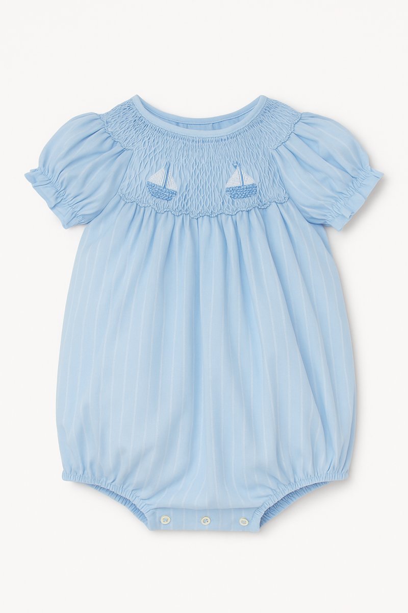 Enteritos Babucha Batista Labrada con punto smock bordado