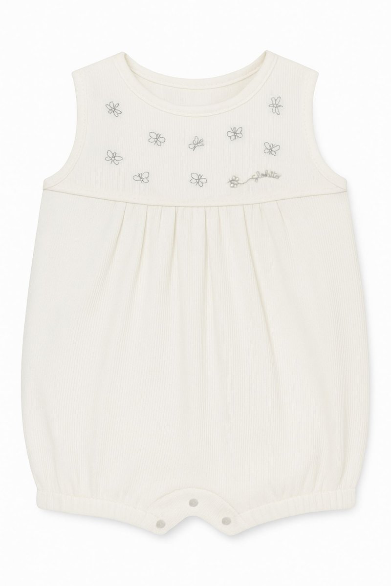 Enteritos Babucha  pique si manga bordado