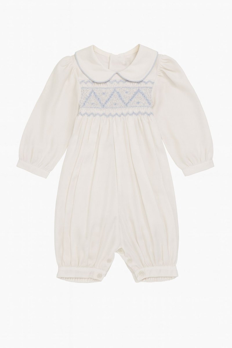 Enteritos Babucha punto smock bordado rococo manga larga