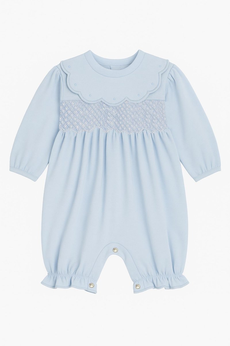 Enteritos Babucha punto smock bordado rococo  manga larga