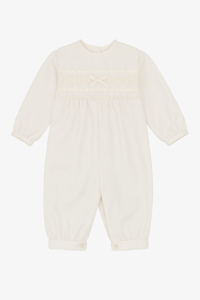 Enteritos Babucha tela mecanica cuello bordado Manga larga