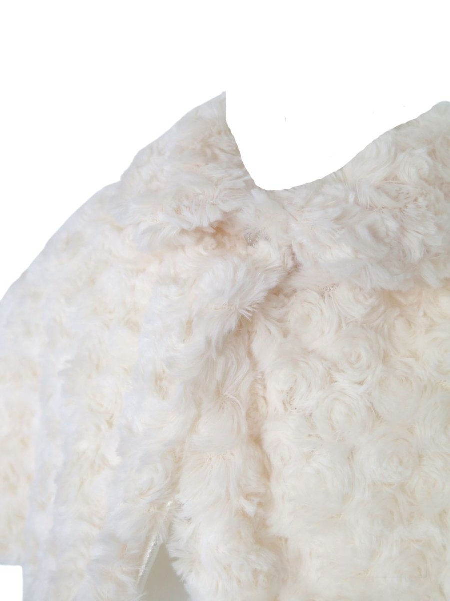 Capa Bolero piel con flores rococo