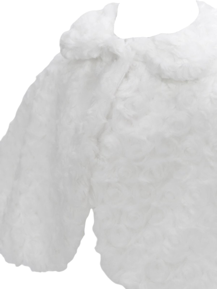 Capa Bolero piel con flores rococo