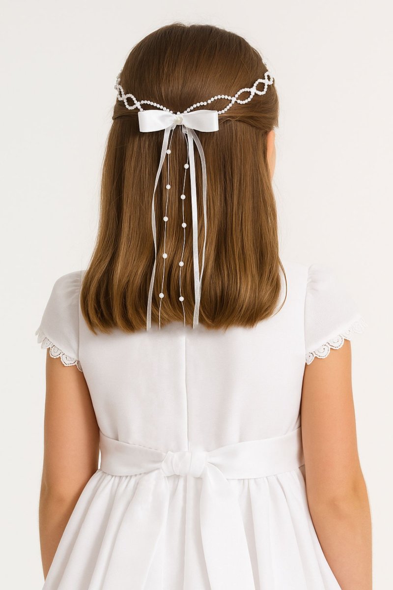 Corona de Perlas Flores Rococo y moño