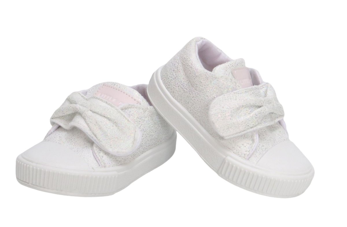 Zapatilla Velcro con moño brillo