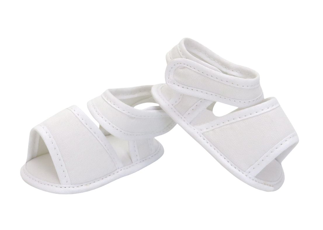 Sandalia tela lisa con velcro sin base