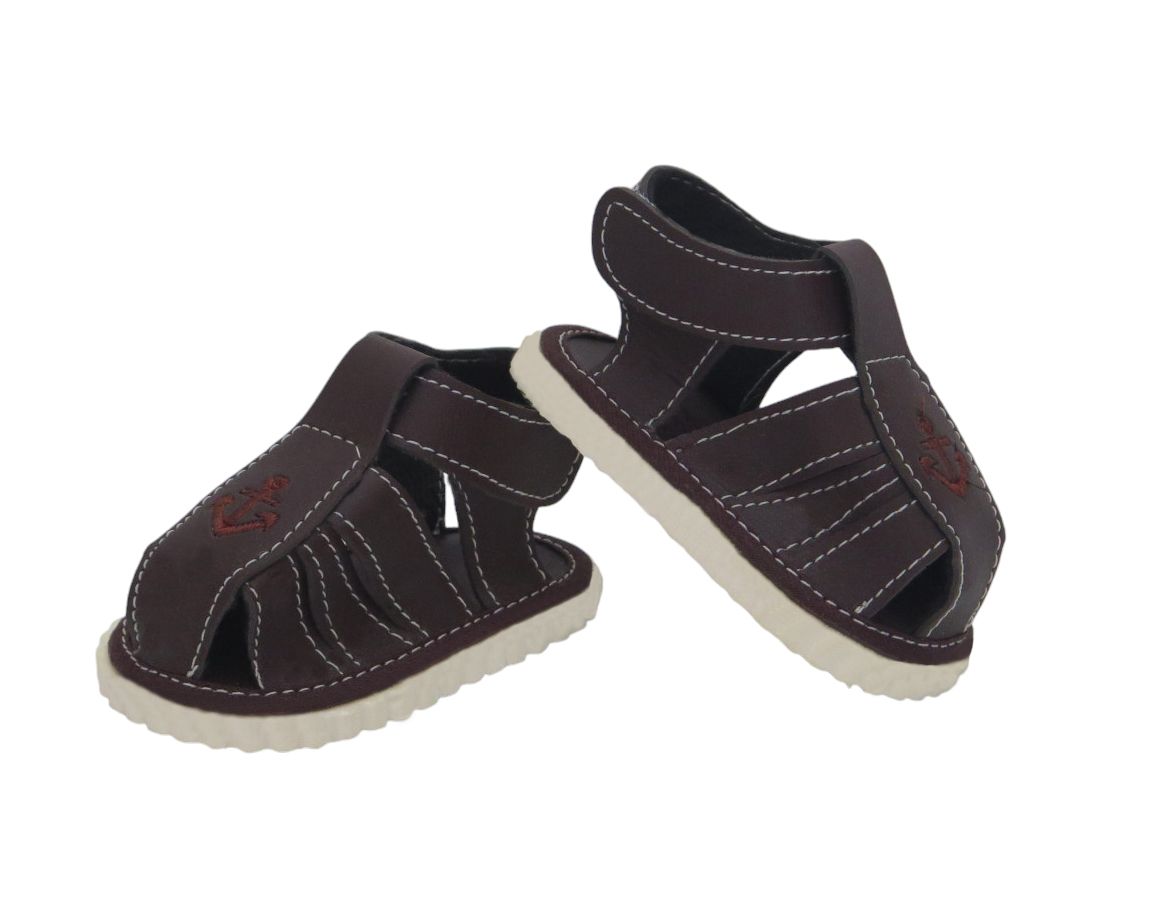 Sandalia Franciscana Cuerina Ancla Boradada con base y velcro