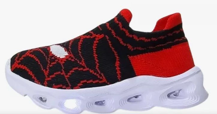 Zapatillas Spiderman Hombre Araña Tejida Con Luz Led