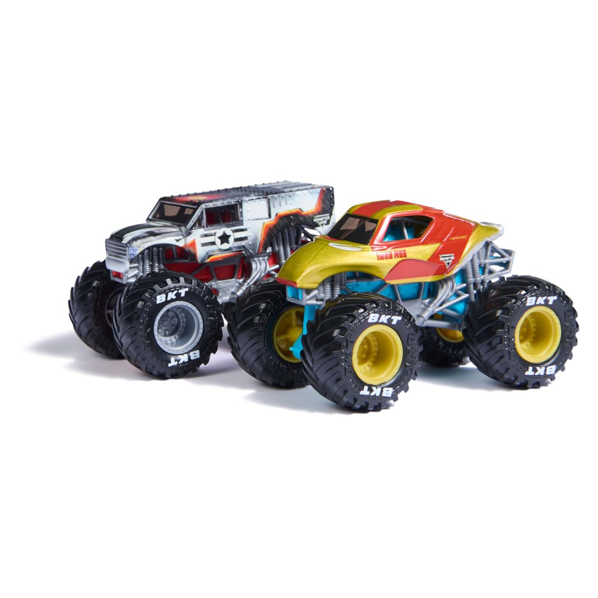 Monster Jam - Set De Vehiculos Monster Truck Iron Man Vs War Machine - Escala 1:64