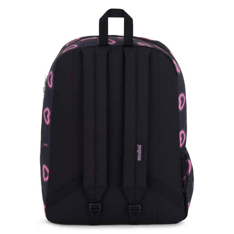 Mochila Espalda Cross Town - 1 Cierre Frontal Y 1 Bolsillo Frontal - Con Bolsillo Para La Botella - Happy Hearts Black