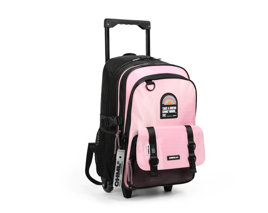 Mochila Con Carro Tornasol Light Pink - 17 Pulgadas