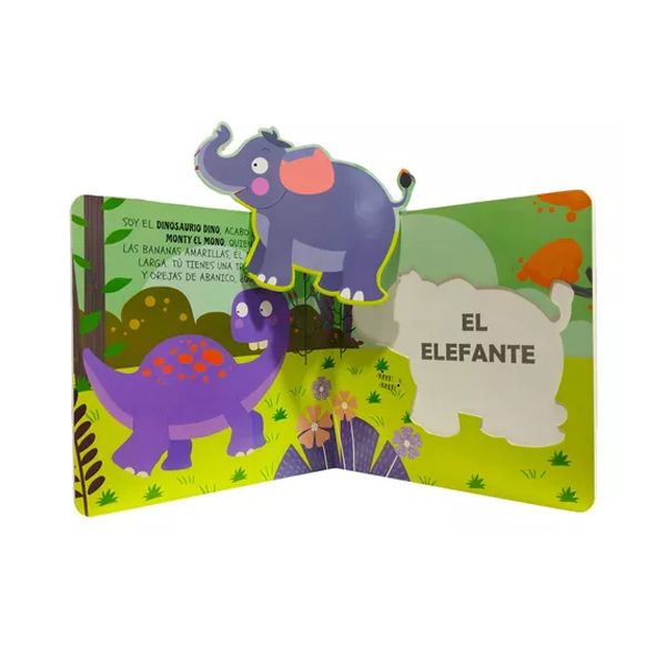 Libro Los Nuevos Amigos De Dino - Tapa Dura - Imprenta Mayúscula - 4 Fichas Removibles