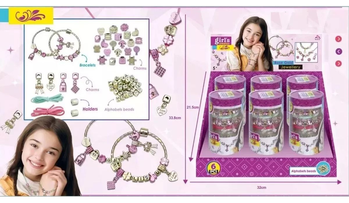 Set De Bijouterie Para Hacer Pulseras - Set De Belleza - Girl's Creator - Rose Gold Jewellery