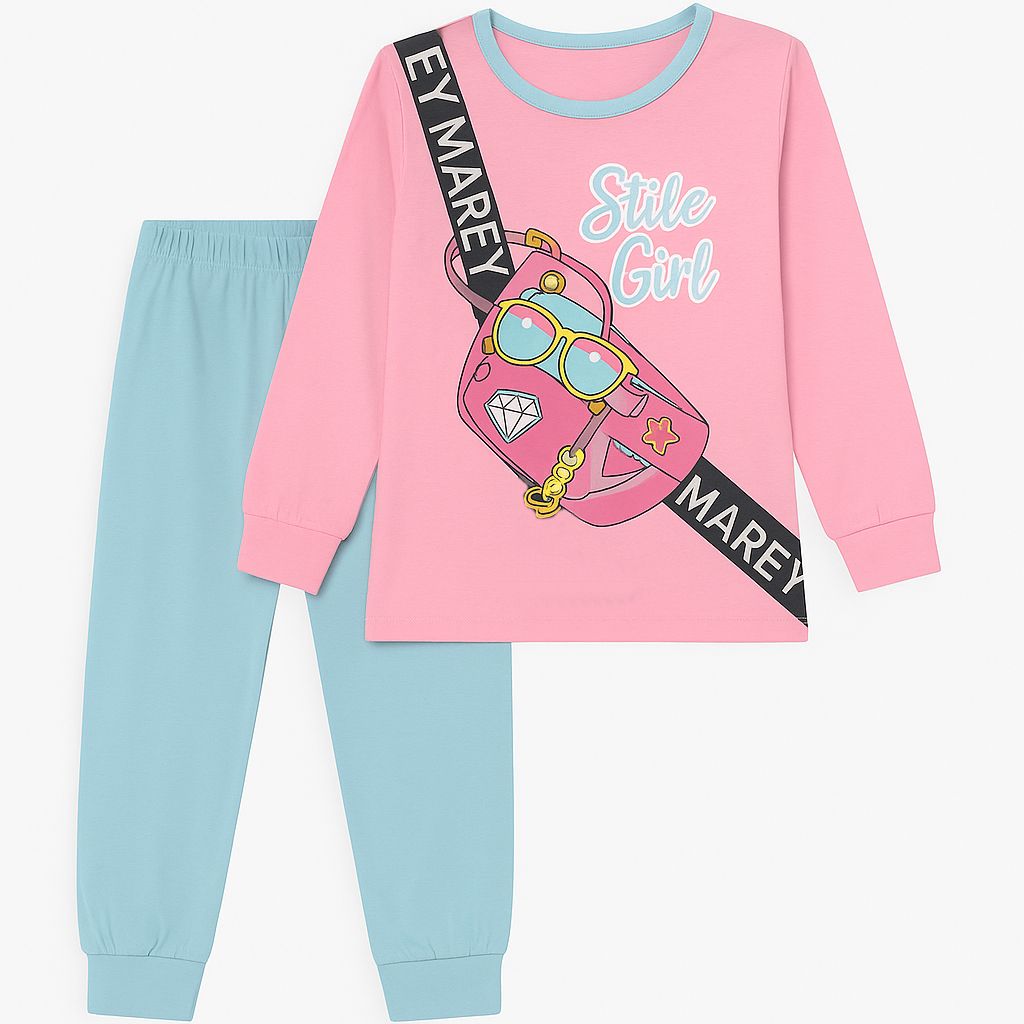 Pijama Interlock Manga Larga Estampado Stile Girl