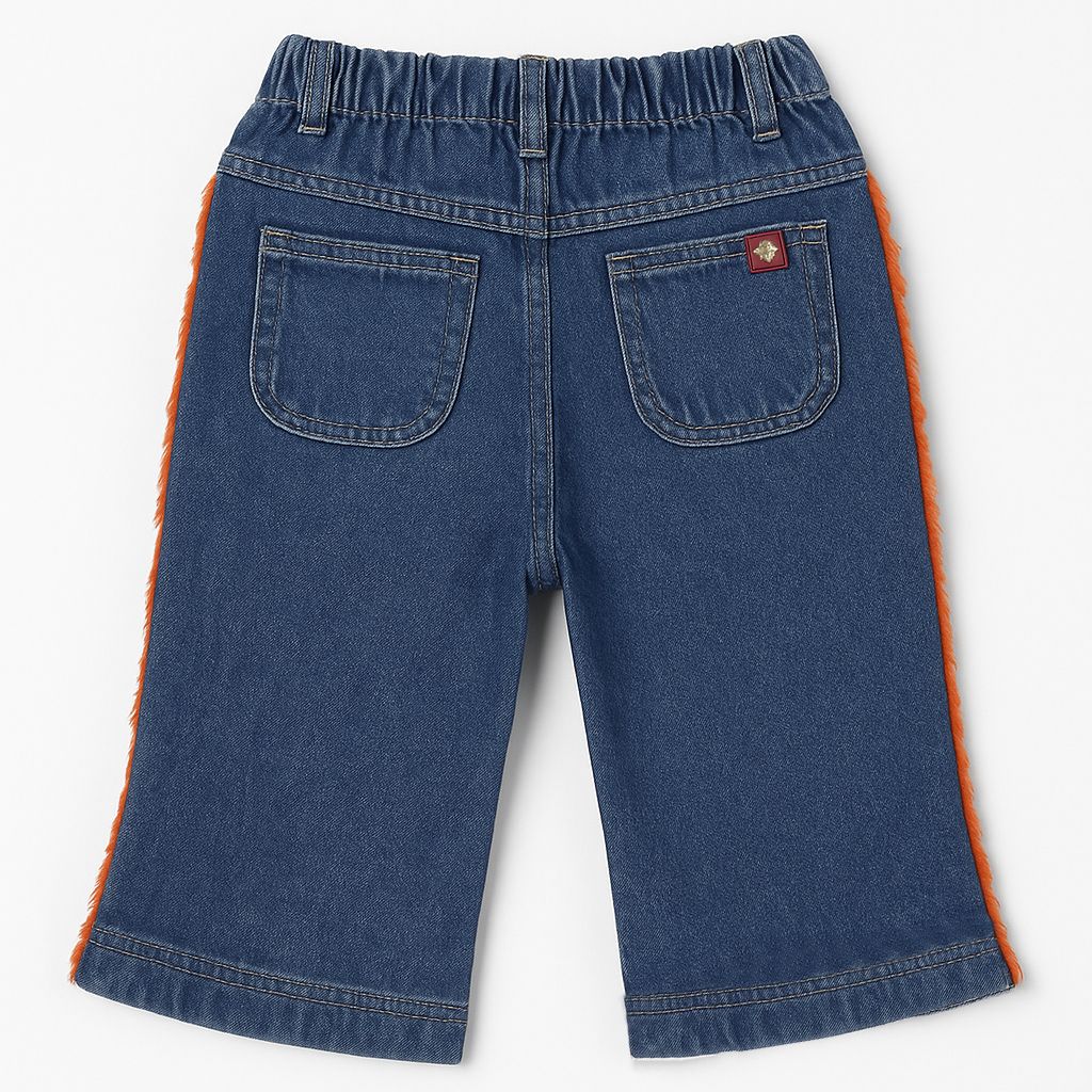 Pantalon Jean con Piel a Los Lados