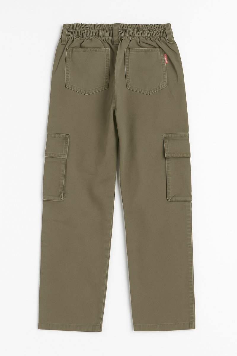 Pantalón De Gabardina Cargo Recto