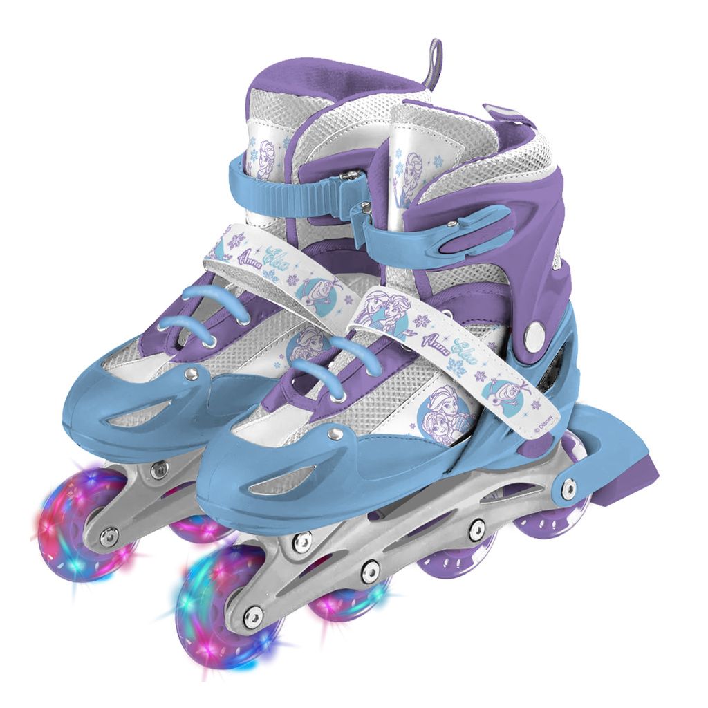 Rollers Frozen 3 En 1 Con Ruedas Intercambiables Y Luces + Kit De Proteccion