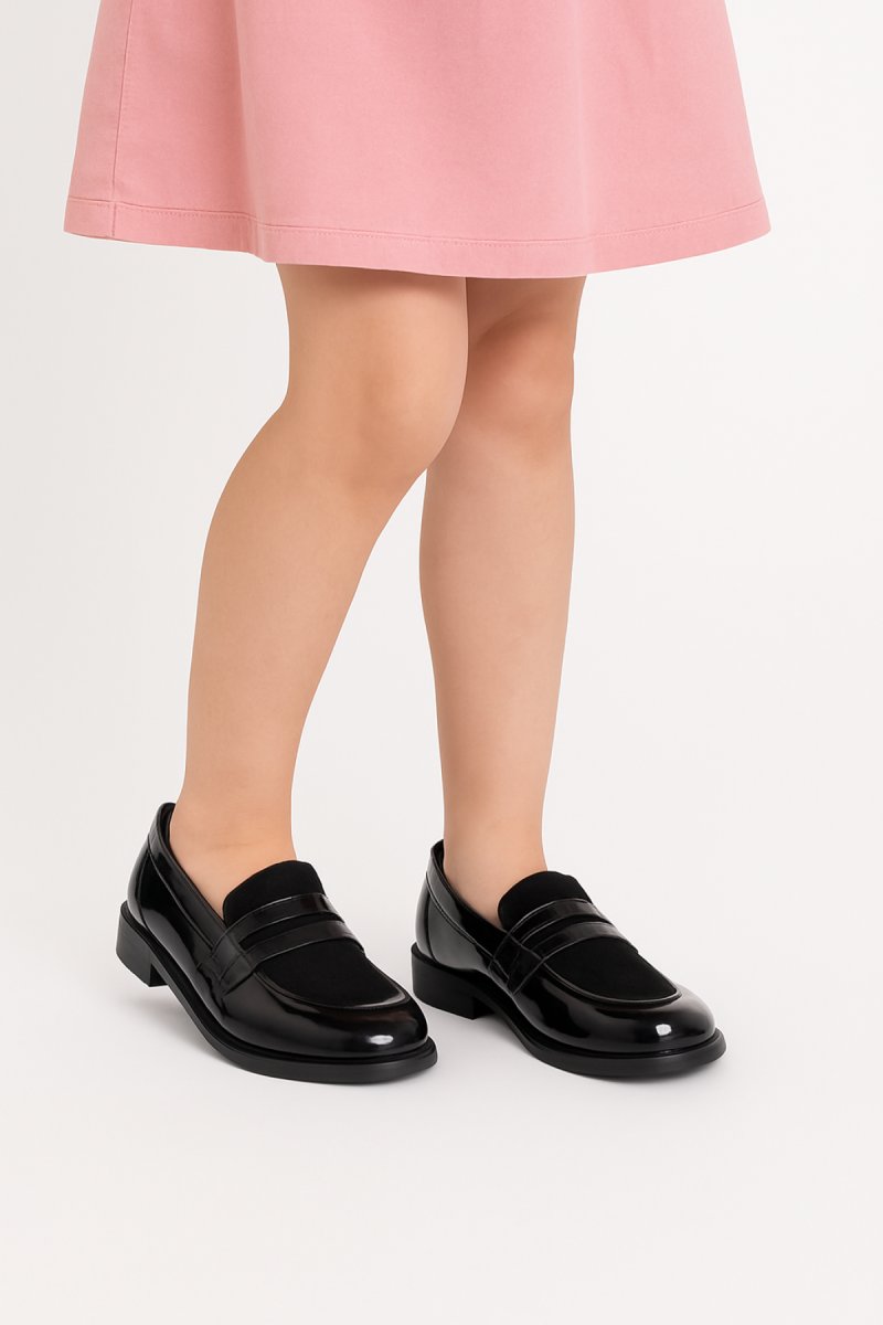 Zapato Mocasin Combinado Con Gamuza y Taco