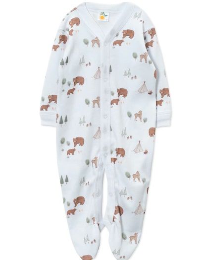 Enterito Algodon Estampado De Osos Con Pie