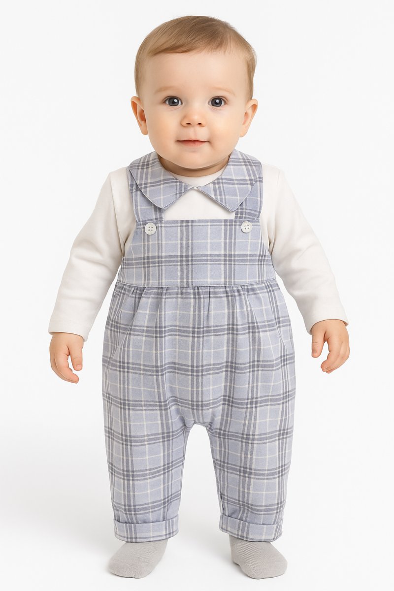 Jardinerito Algodon Con Manga Larga Cuadrille