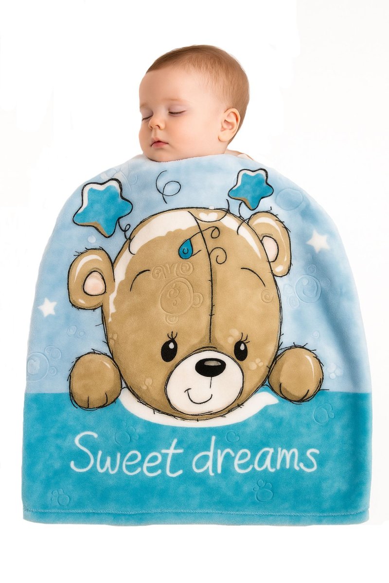 Manta Con Relieve Simil Piel Estampado de oso