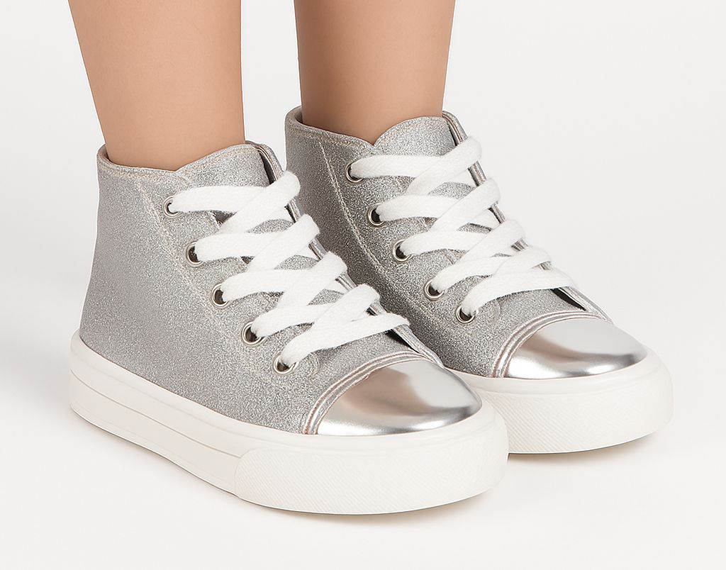 Bota Glitter Con Cordon