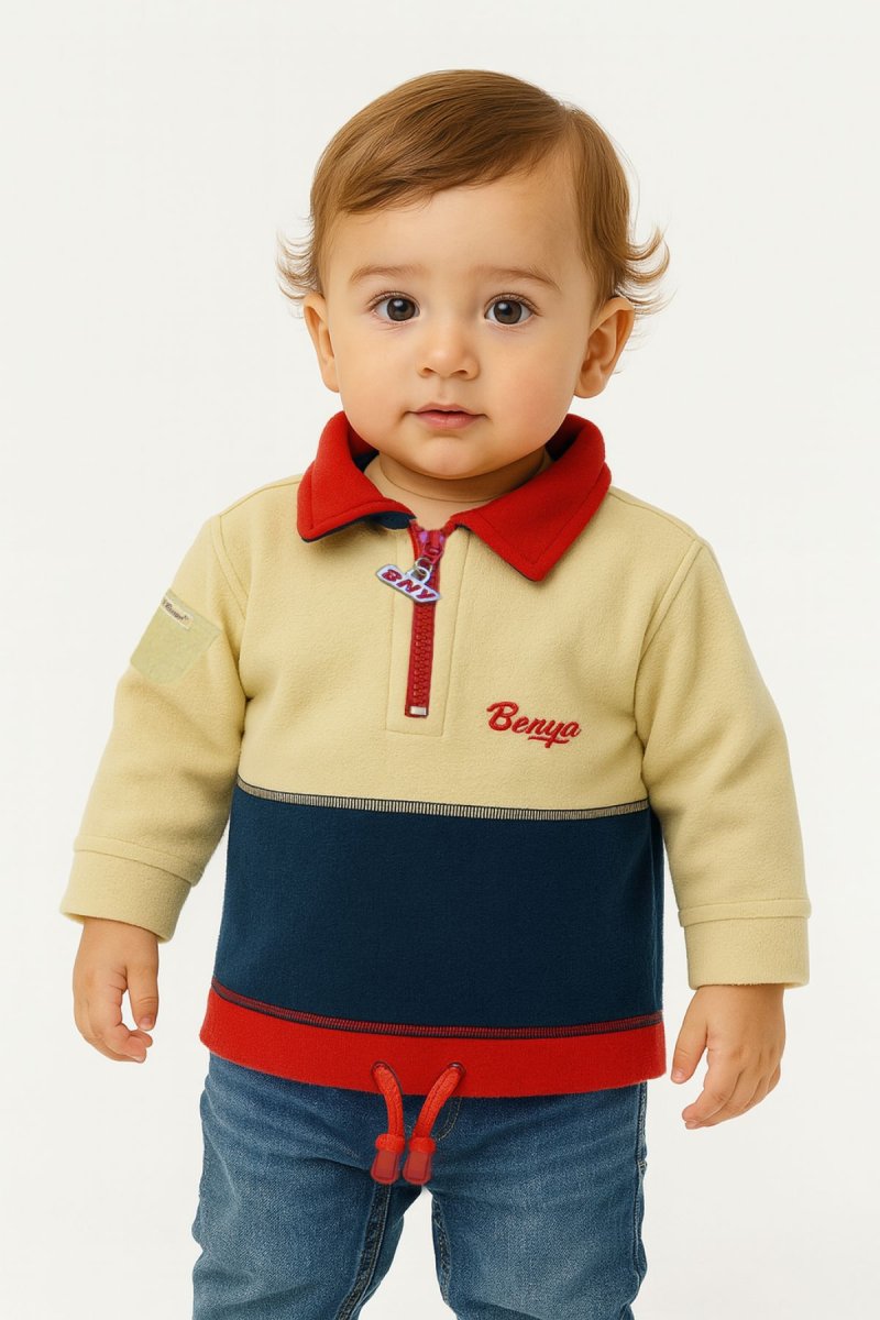 Buzo Polar Combinado con Cierre