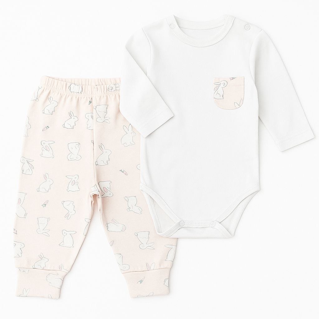 Conjunto Algodon Medio Osito Sin Pie Body M/L