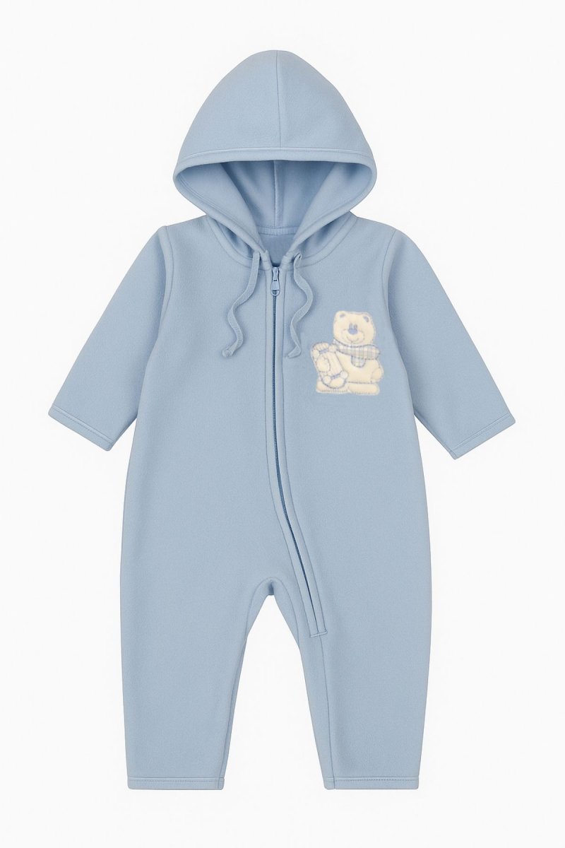 Enterito Polar con osito bordado Pie y Mano Rebatible