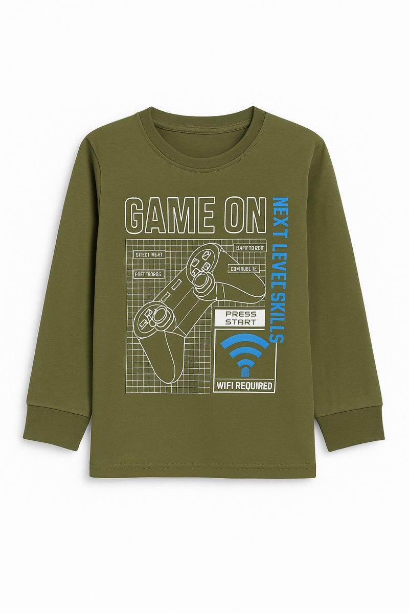 Remera Manga Larga Estampado Game On