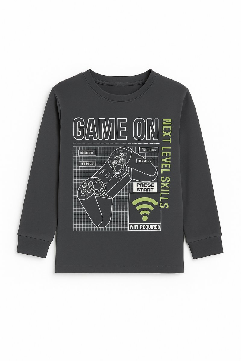 Remera Manga Larga Estampado Game On