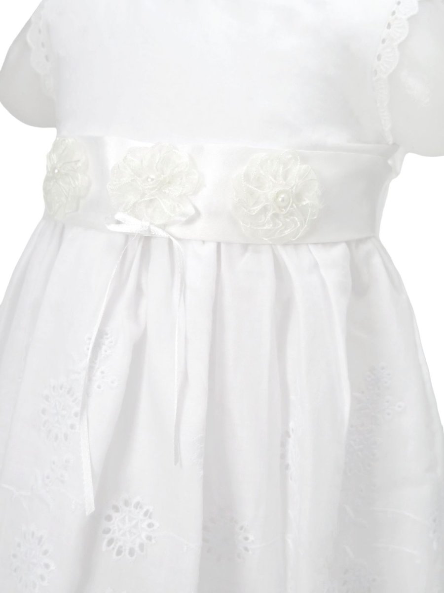 Vestido Broderie con cinta razo de flores