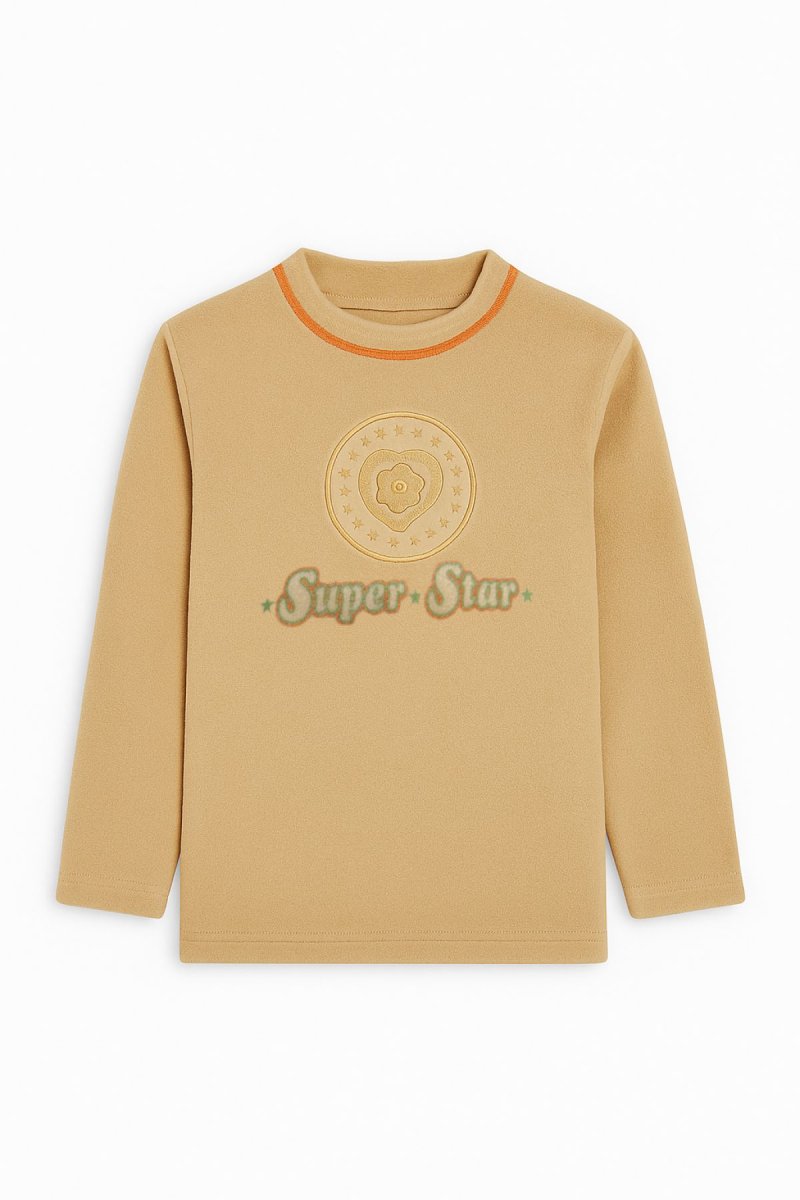 Buzo Polar con Flor y Estrellas Labradas