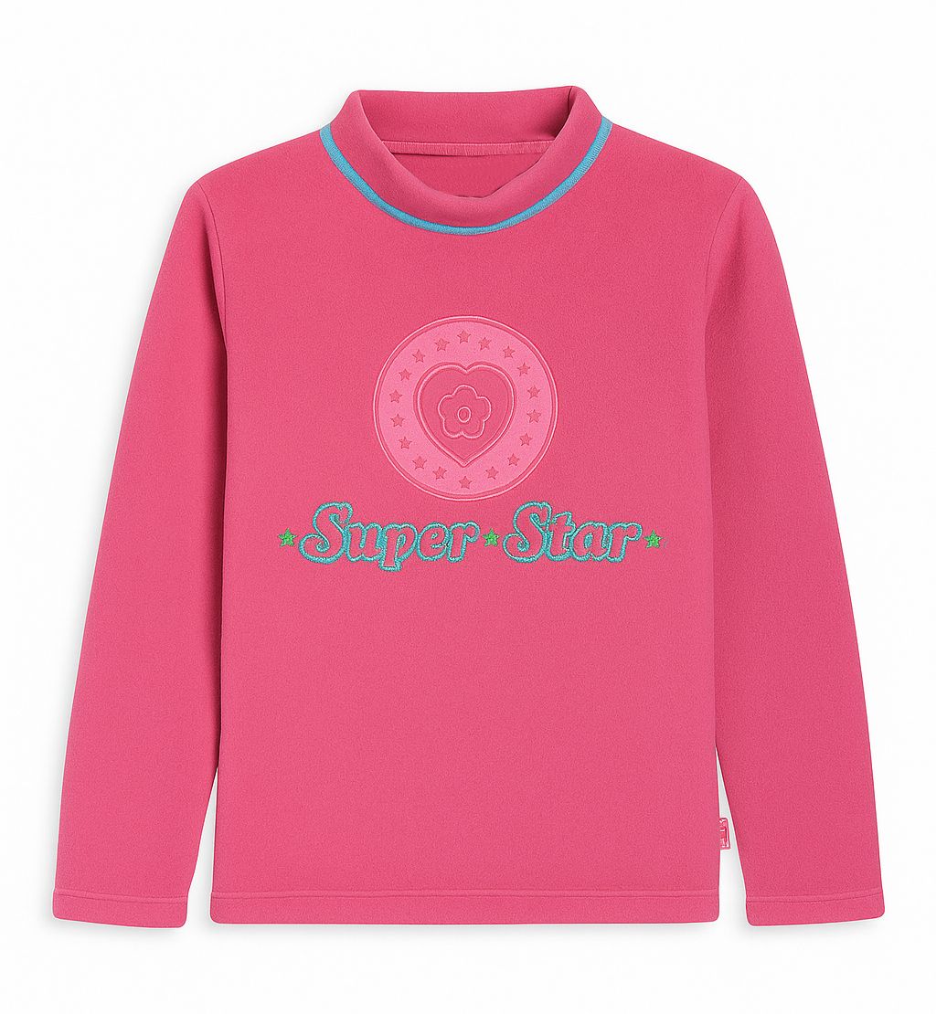 Buzo Polar con Flor y Estrellas Labradas