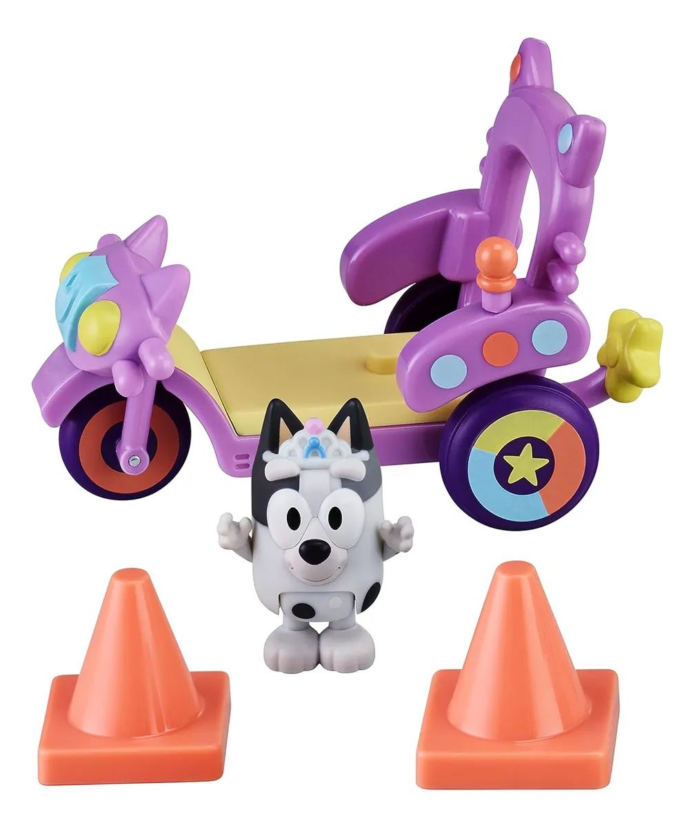 Playset Bluey Muffins Cat Con Moto - Crea Tu Propia Aventura - Muffin's Cat Squad Bike