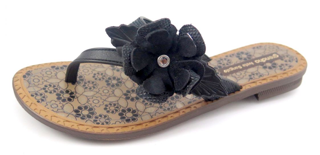 Ojota Sandalia con flor de goma con perla