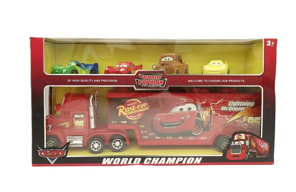 Camion Mack A Friccion de Cars Con 4 Autitos