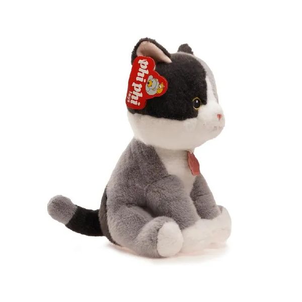 Peluche De Gato Sentado Con Collar