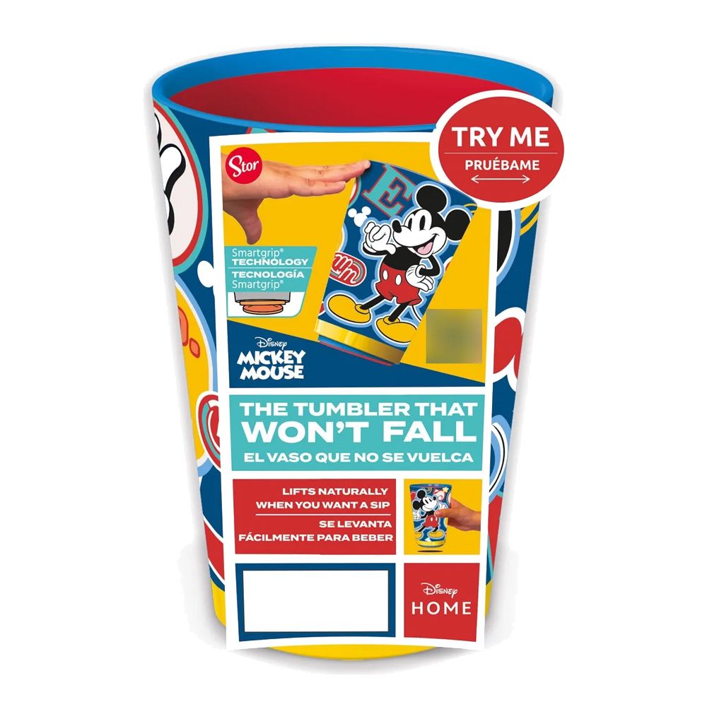 Vaso Infantil Antivuelco Con Sopapa 470ml Mickey Mouse