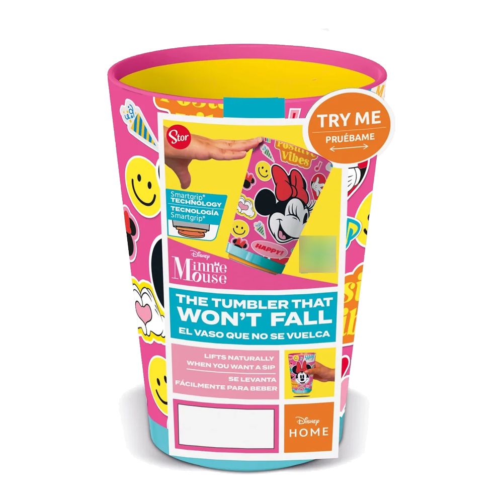 Vaso Infantil Antivuelco Con Sopapa 470ml Minnie Mouse
