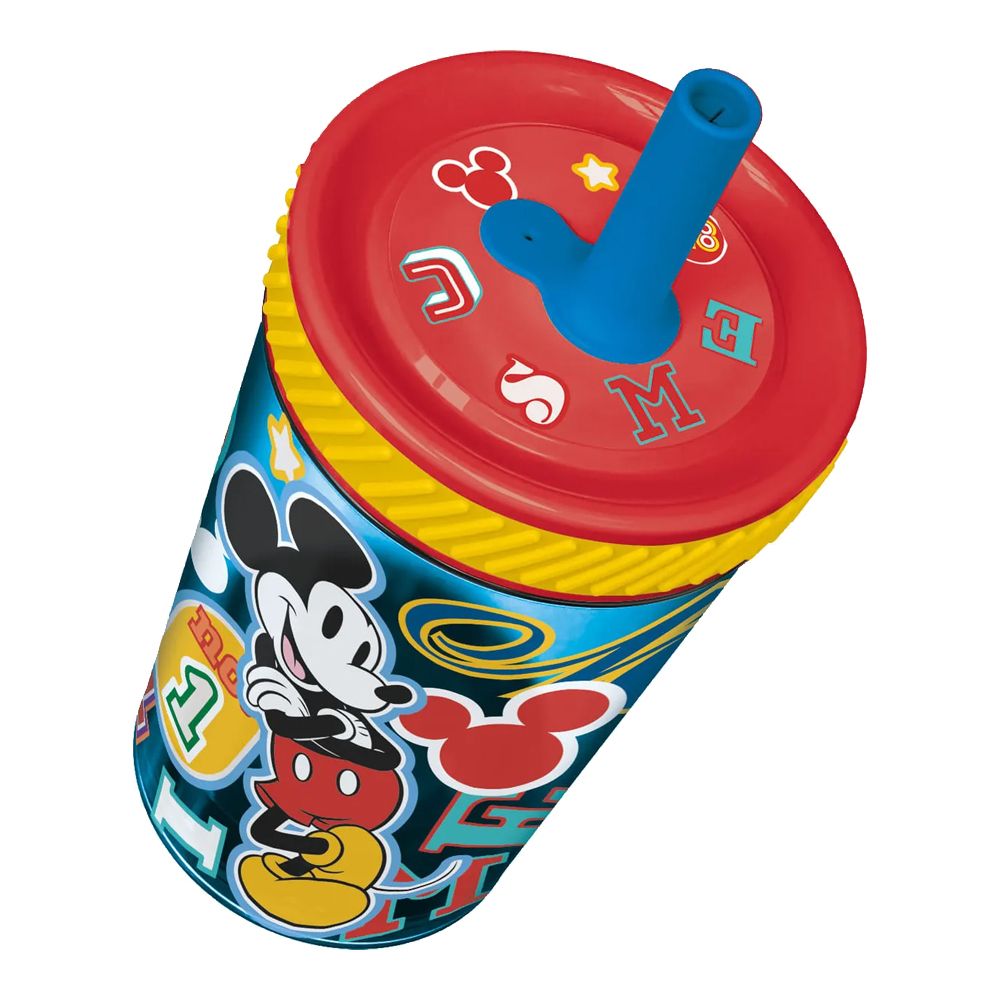 Vaso Con Sopapa Y Sorbete Silicona 370ml Mickey Mouse
