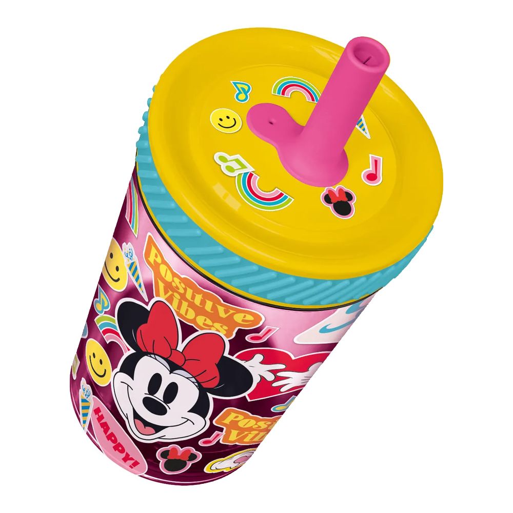 Vaso Con Sopapa Y Sorbete Silicona 370ml Minnie Mouse