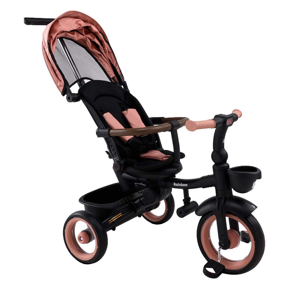 Triciclo Infantil Aurelio Plegable Reclinable Y Giratorio Con Capota Y Barra Direccional