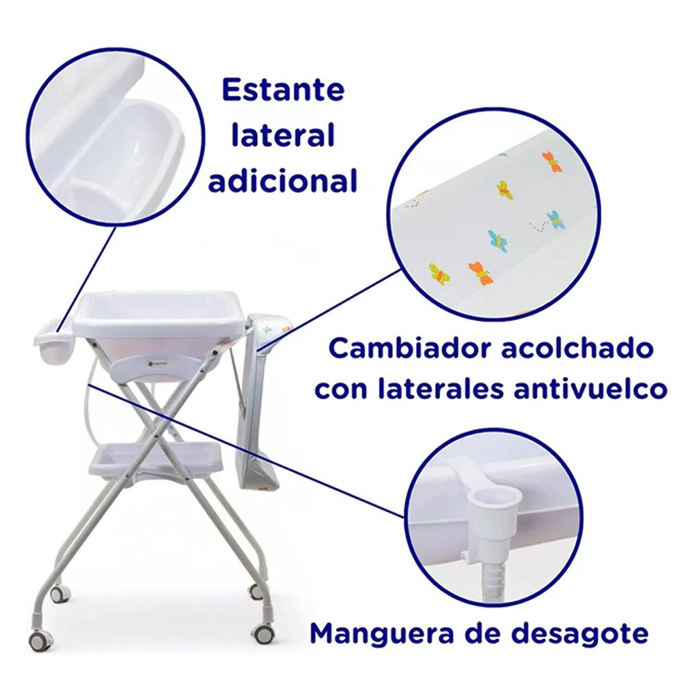 Catre De Baño Plegable Con Cambiador